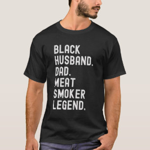 Camiseta Marido negro papá fumador de carne asado por