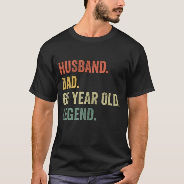 Camiseta Marido Padre Abuelo Leyenda 65º Ciudadano Mayor (Anverso)