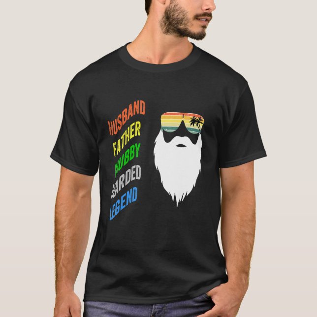 Camiseta Marido Padre Chubby Leyenda con barba (Anverso)