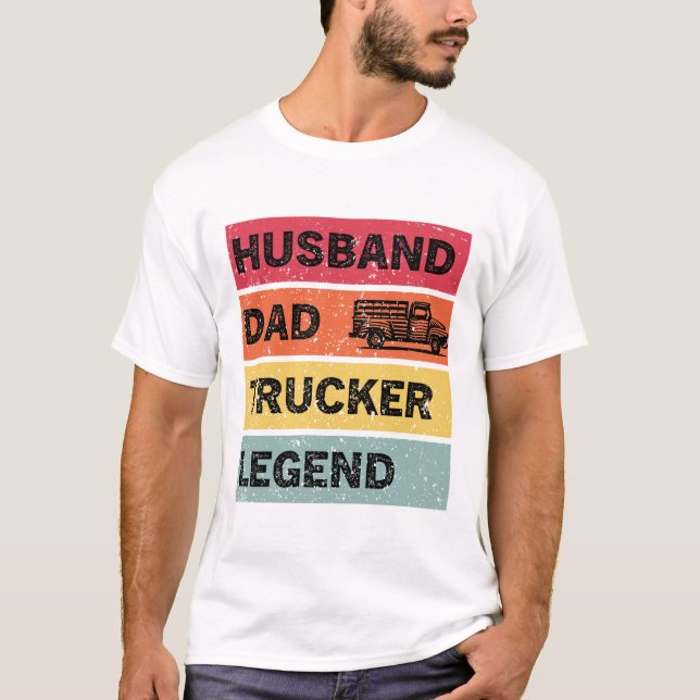 Camiseta Marido papá Camionero Leyenda , camionero diciendo (Anverso)