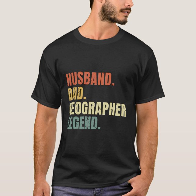 Camiseta Marido papá Geógrafo Leyenda Funny Padre Vintage (Anverso)