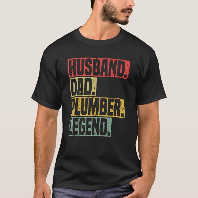 Camiseta Marido papá plomero Leyenda de plomo de plomo del  (Anverso)