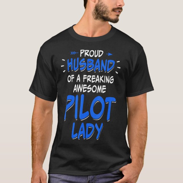 Camiseta Marido piloto del instructor de vuelo de avión (Anverso)