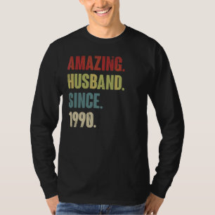 Camiseta Marido retro asombroso desde 1990 32 Aniver Boda