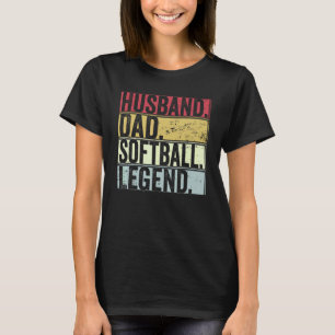 Camiseta Marido Retro De Los Hombres Papá Leyenda De Softbo