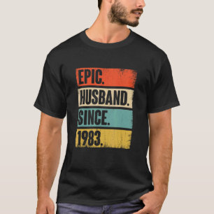 Camiseta Marido retro épico desde 1983 39º Anivers Boda