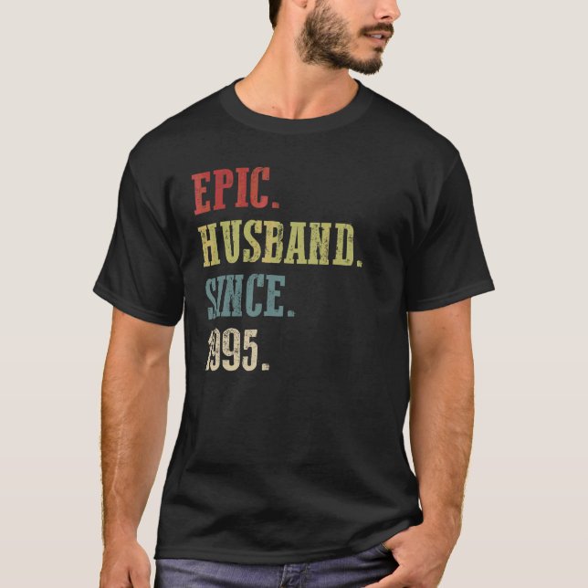 Camiseta Marido retro épico desde 1995 27º Boda Aniver (Anverso)