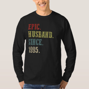 Camiseta Marido retro épico desde 1995 27º Boda Aniver