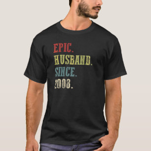 Camiseta Marido retro épico desde 2008 14º Boda Aniver
