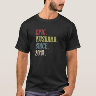 Camiseta Marido retro épico desde 2010 12º Boda Aniver