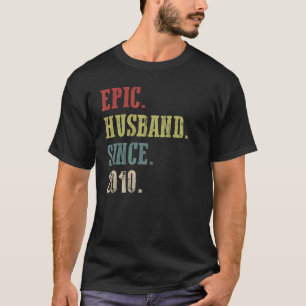 Camiseta Marido retro épico desde 2010 12º Boda Aniver