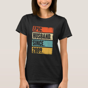 Camiseta Marido retro épico desde el 2009 13º Anivers Boda