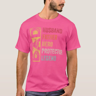 Camiseta Marido Retro Padre Héroe Protector Leyenda Padre