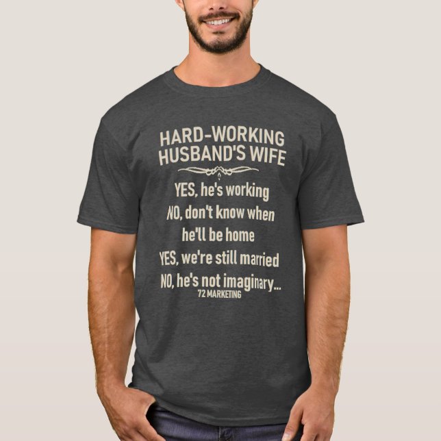 Camiseta Marido Wifey de la esposa del marido de trabajo (Anverso)
