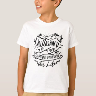 Camiseta marido y mujer camping compañeros de vida
