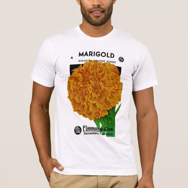 Camiseta Marigold Vintage Seed Packet (Anverso)