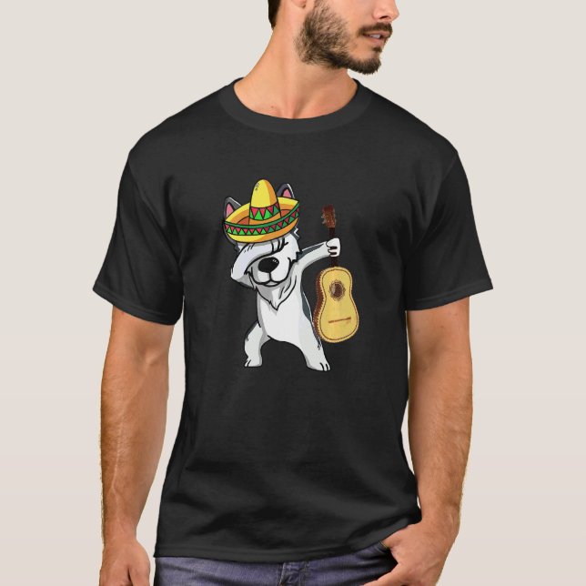 Camiseta Marihuana de Dabbing Husky Cinco De Mayo Poncho So (Anverso)