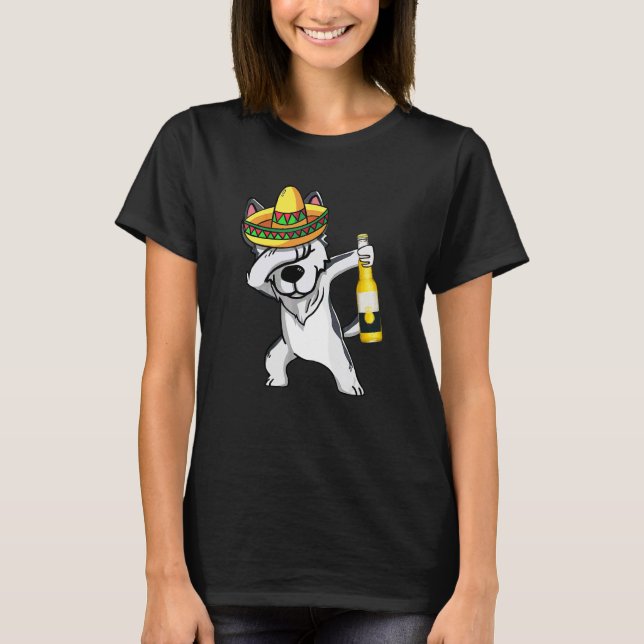 Camiseta Marihuana de Dabbing Husky Cinco De Mayo Poncho So (Anverso)