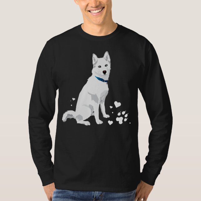 Camiseta Marihuana Siberiana Blanca Cute - Perro de nieve b (Anverso)
