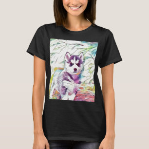 Camiseta Mariky Siberiano Negro Y Blanco Con Gras Marrón