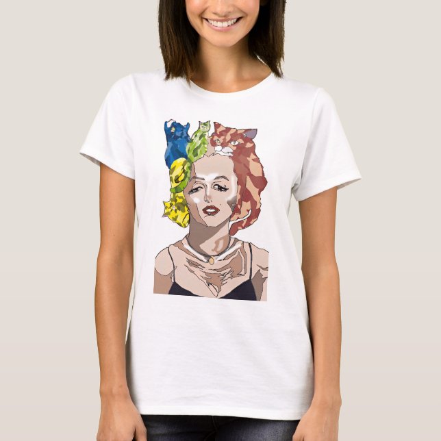 Camiseta Marilyn Monroe Cat Colorful (Anverso)