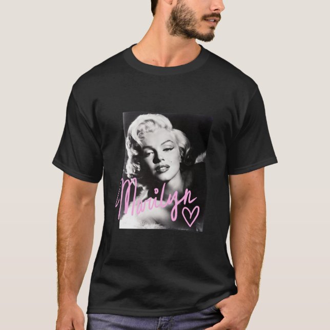 Camiseta Marilyn Monroe escritura a mano en blanco y negro (Anverso)