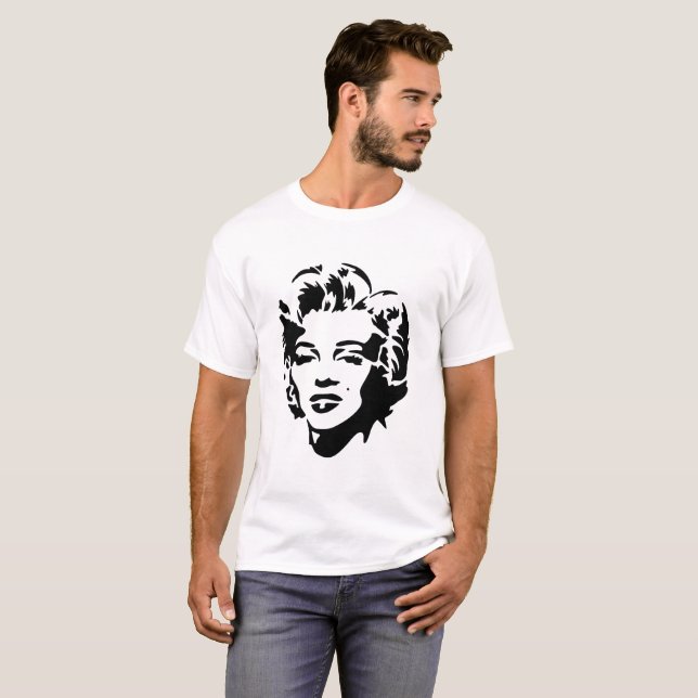 Camiseta Marilyn Monroe Face Stencil Pop Art (Anverso completo)