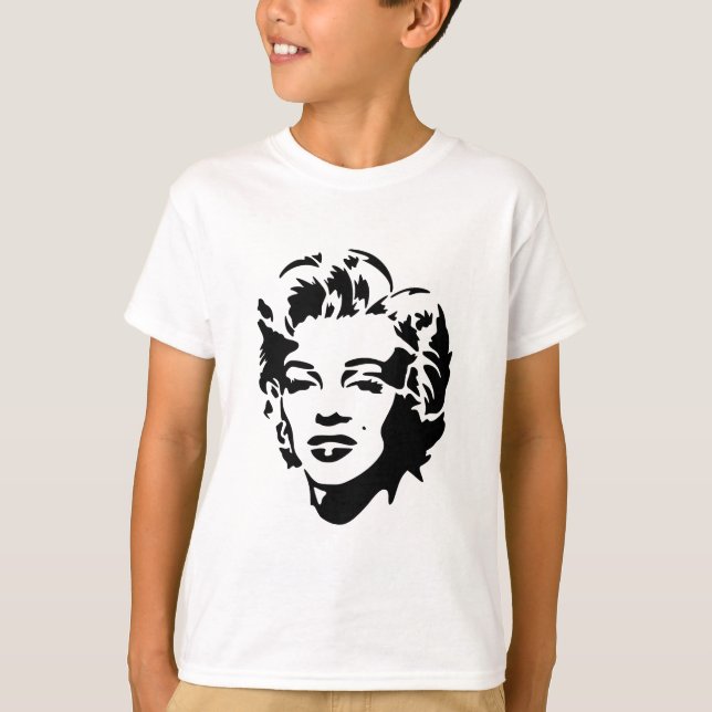 Camiseta Marilyn Monroe Face Stencil Pop Art (Anverso)