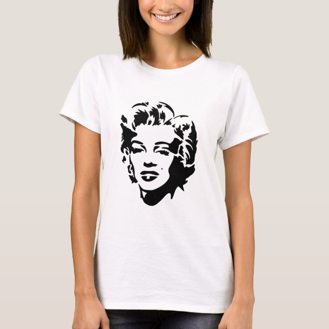 Camiseta Marilyn Monroe Face Stencil Pop Art (Anverso)