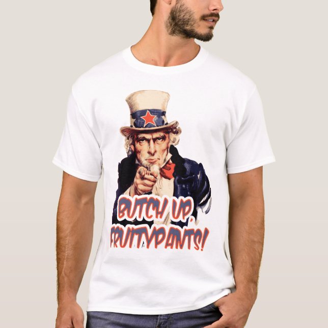 Camiseta ¡Marimacho para arriba, FruityPants! (Anverso)