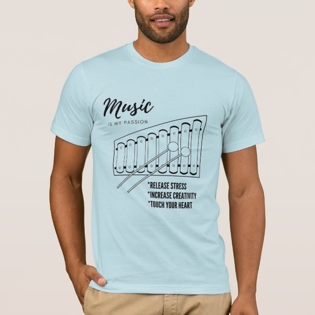 Camiseta marimba, música (Anverso)