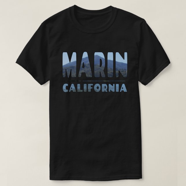Camiseta Marin California Mt Tamalapis se muestra en letras (Diseño del anverso)