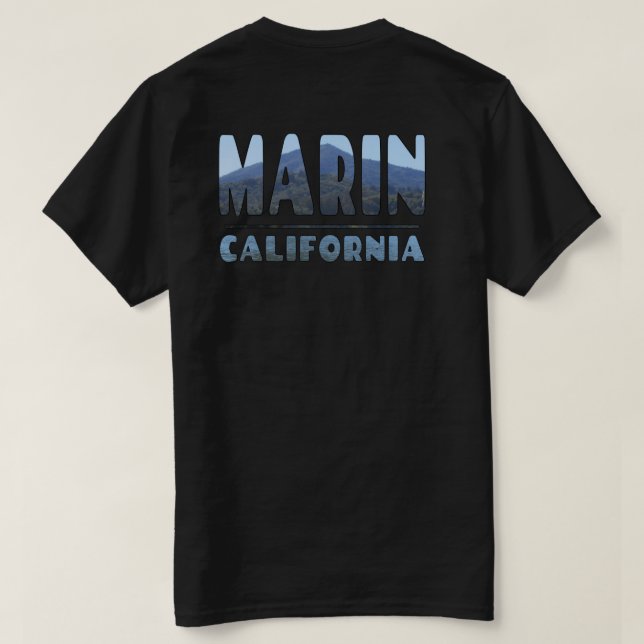 Camiseta Marin California Mt Tamalpais en diseño de LETTERS (Reverso del diseño)