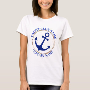 Camiseta Marina azul Nautical Anchor club náutico marina