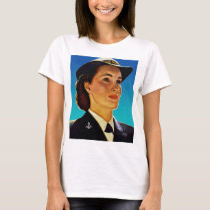 Camiseta Marina de guerra militar retra de las ondas de las