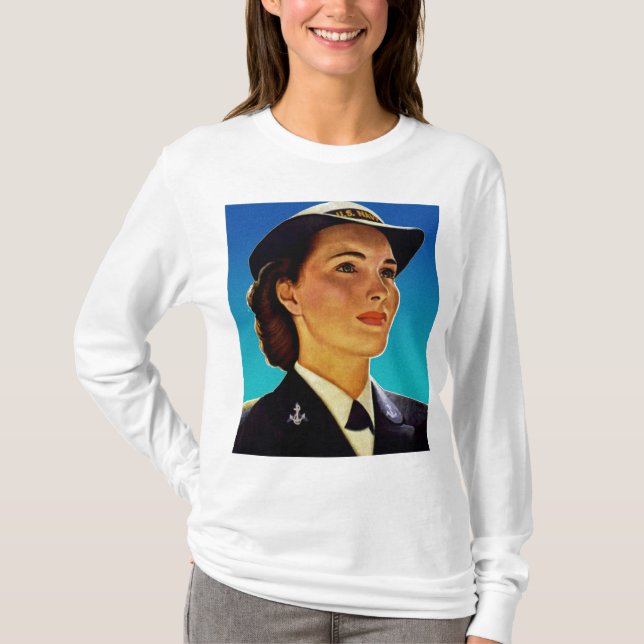 Camiseta Marina de guerra militar retra de las ondas de las (Anverso)
