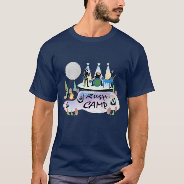Camiseta ¡Marina de guerra oscura básica RushCamp de la (Anverso)