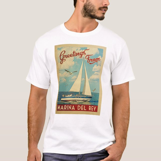 Camiseta Marina del Rey Vintage Travel California (Anverso)
