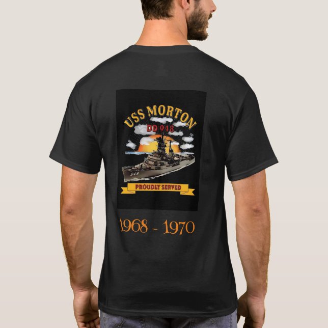 Camiseta Marina estadounidense DD948 USS Morton T-Shirt (Reverso)