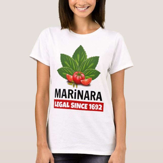 Camiseta Marinara Legal Desde Los Tomates Basales De 1692 (Anverso)