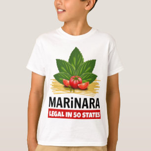 Camiseta Marinara Legal en 50 estados Basil Tomate Spaghett