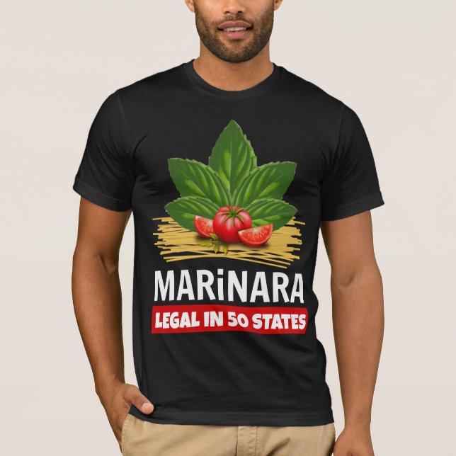 Camiseta Marinara Legal en 50 estados Basil Tomate Spaghett (Anverso)