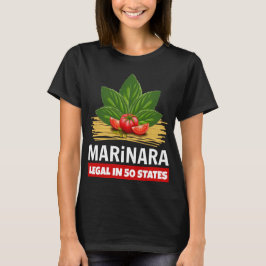Camiseta Marinara Legal en 50 estados Basil Tomate Spaghett