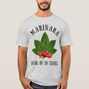 Camiseta Marinara Legal en 50 estados Basil y Tomates