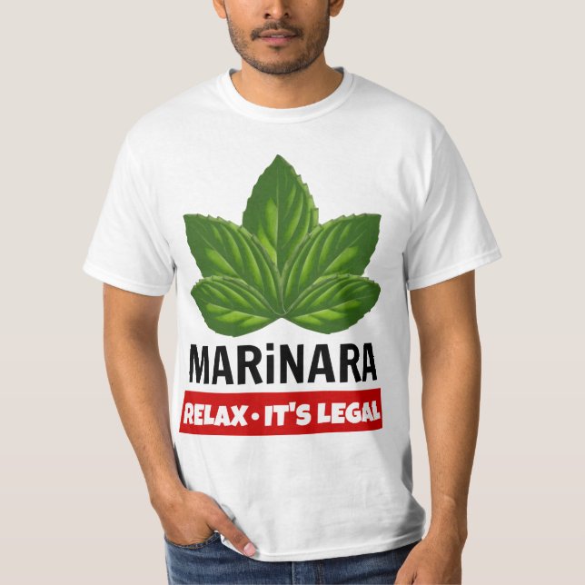 Camiseta Marinara lo relaja es humor legal de la comida de (Anverso)