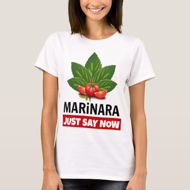 Camiseta Marinara, solo di que Basil deja tomates (Anverso)