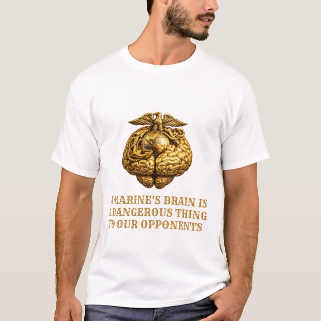 Camiseta Marine Brain Power Dangerous Mind Military T-shirt (Anverso)