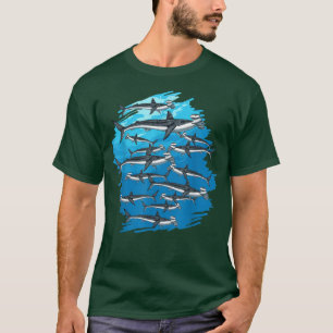 Camiseta Marine Life Animal Underwater Swarm Hammerhead Sha