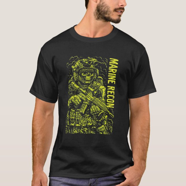 Camiseta Marine Recon Tactical Horror Illustration (Anverso)