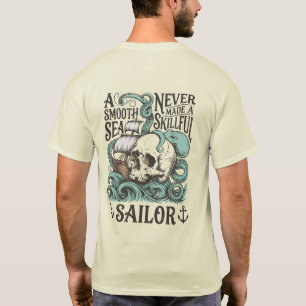 Camiseta Marinero de Cráneo y Kraken: Aventura Náutica Vint
